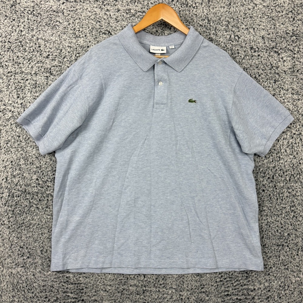 Lacoste Shirt Mens 2XLB Blue Pique Polo Classic Fit Short Sleeve Alligator XXL
